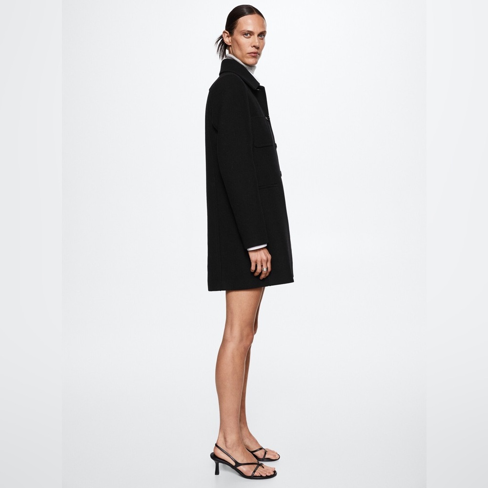 Mango Buttoned Wool Coat View 3